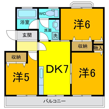 橋川マンション２の物件間取画像